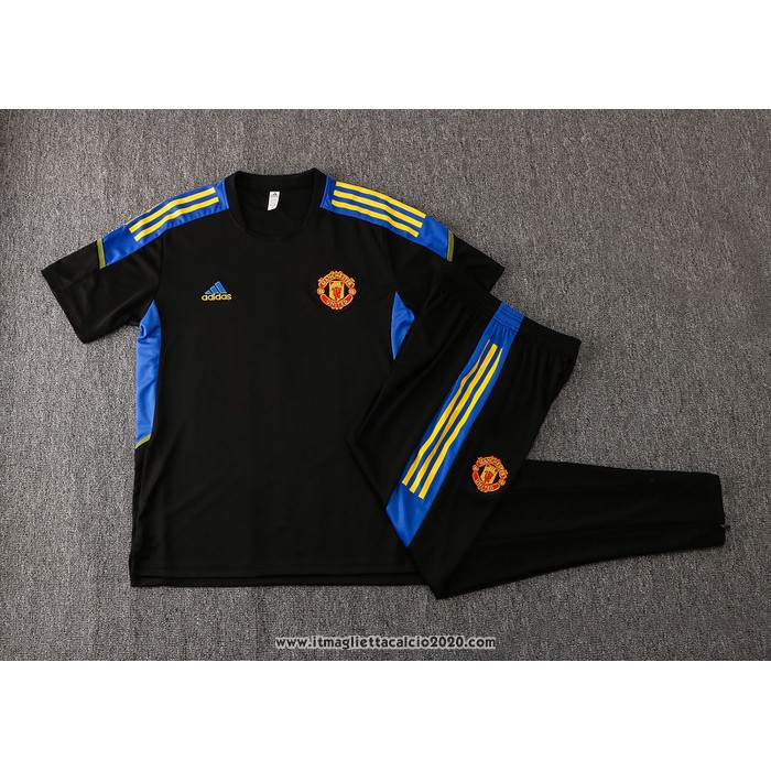 Tuta da Track Manchester United Manica Corta 2021 2022 Nero